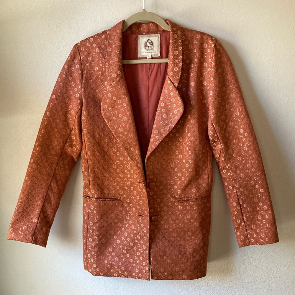 Chasing Unicorns Rust Floral High-Waist Shorts & Blazer suit Set - Picture 6 of 13